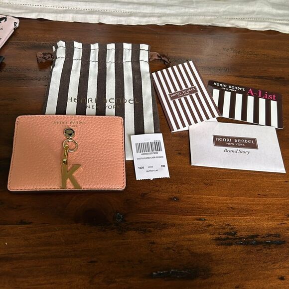 Henri Bendel Card Case with Charm Letter K NWT - Picture 7 of 8